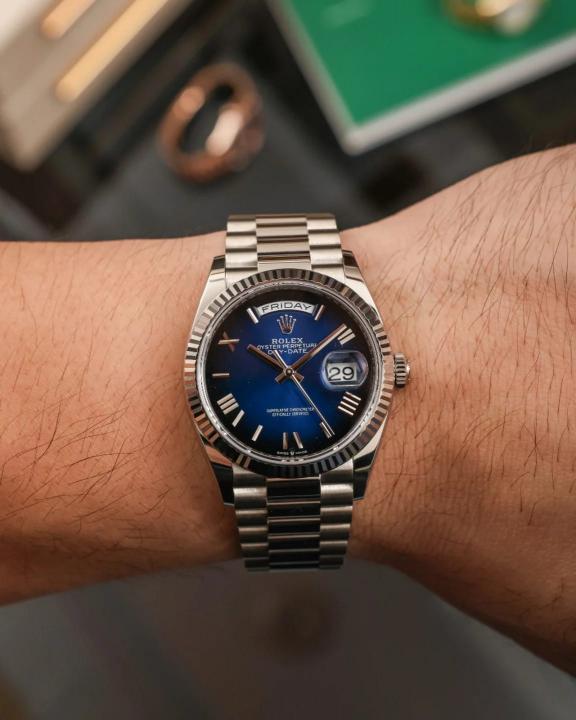 Role_x Oyster Perpetual Day Date 40 Battery Silver-Blue
