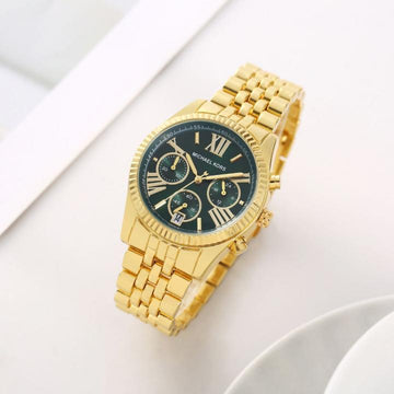Michael_Kors Lexington Chronograph Gold-Green