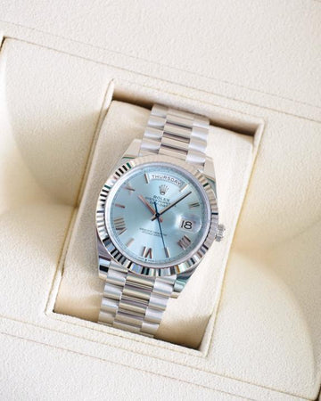 Role_x Oyster Perpetual Day Date 40 Battery Silver-SkyBlue