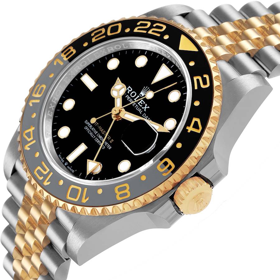 Role_x GMT Master II Zombie Black Grey Steel Yellow Gold Watch Two-tone Luxury Edition Premium Quality Luxurystuffs.in