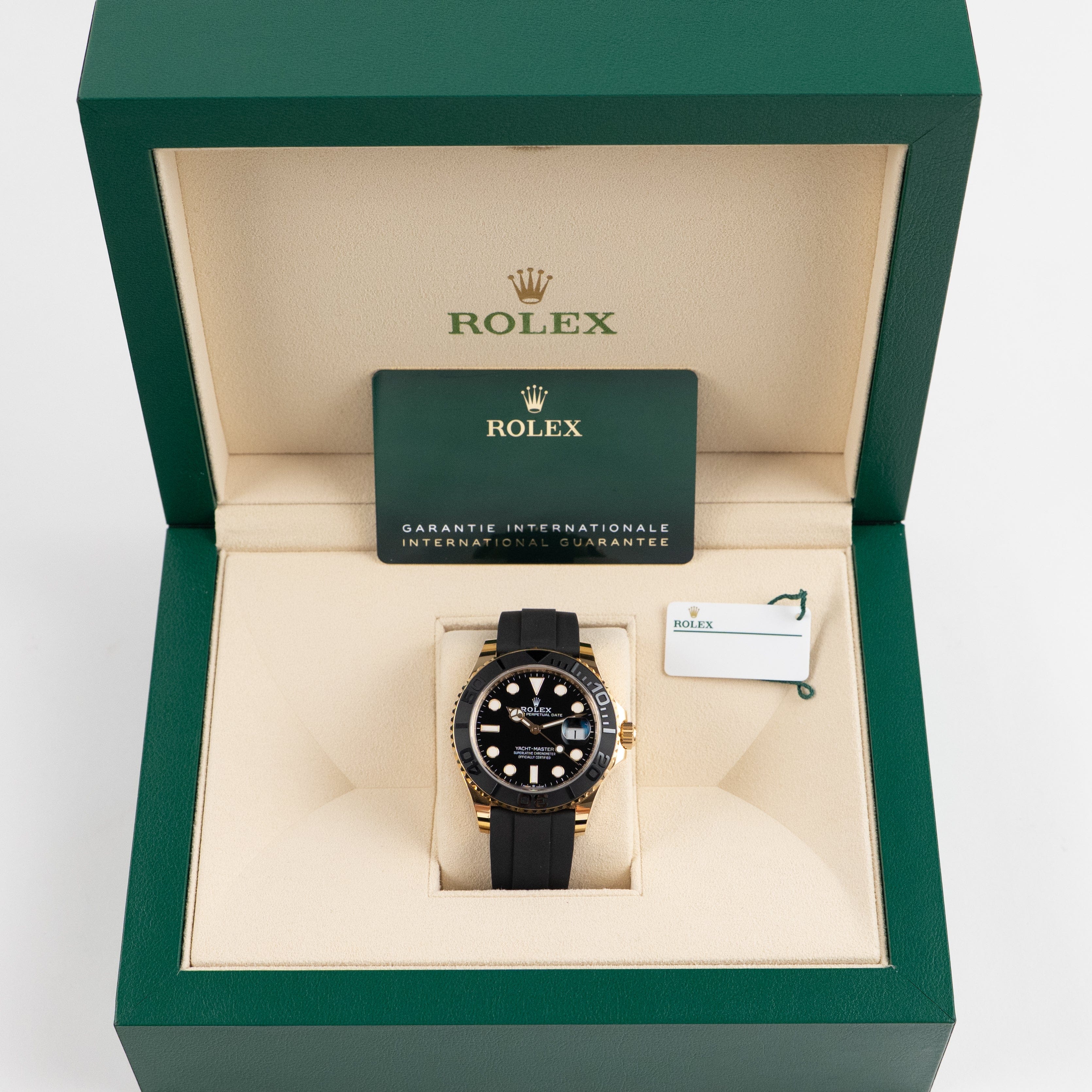 Role_x Yatch Master Yellow Gold Oysterflex Black Mint Mens Watch Luxury Edition Premium Quality Luxurystuffs.in