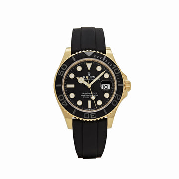 Role_x Yatch Master Yellow Gold Oysterflex Black Mint Mens Watch Luxury Edition Premium Quality Luxurystuffs.in
