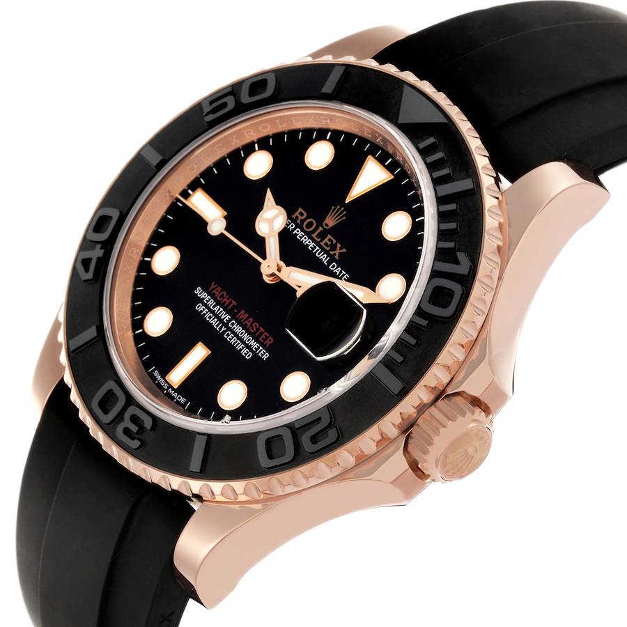 Role_x Yatch Master Rose Gold Oysterflex Black Mint Mens Watch Luxury Edition Premium Quality Luxurystuffs.in