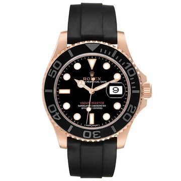 Role_x Yatch Master Rose Gold Oysterflex Black Mint Mens Watch Luxury Edition Premium Quality Luxurystuffs.in
