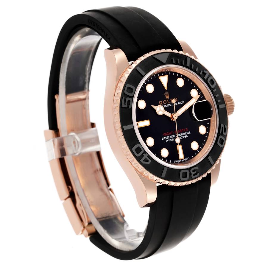 Role_x Yatch Master Rose Gold Oysterflex Black Mint Mens Watch Luxury Edition Premium Quality Luxurystuffs.in