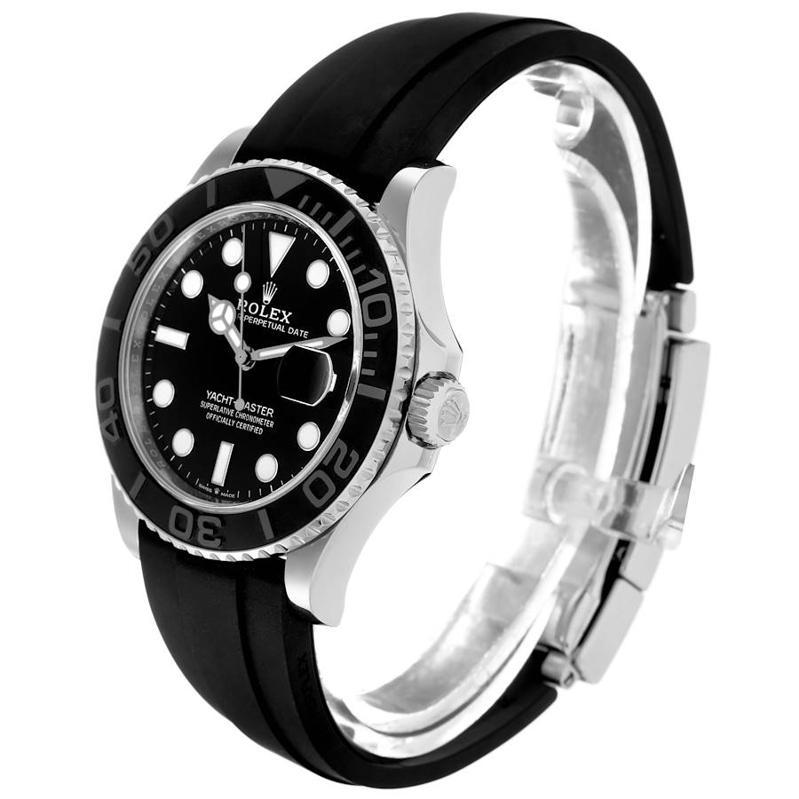 Role_x Yatch Master White Gold/Silver Oysterflex Black Mint Mens Watch Luxury Edition Premium Quality Luxurystuffs.in