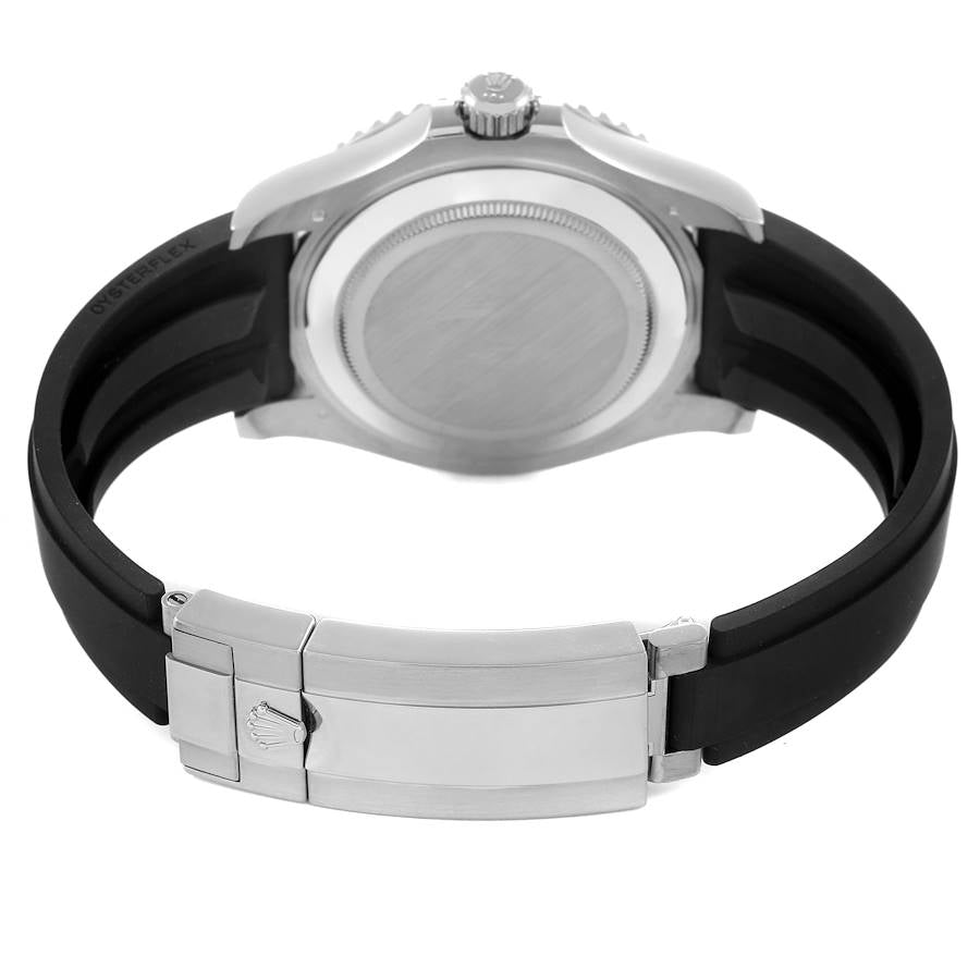 Role_x Yatch Master White Gold/Silver Oysterflex Black Mint Mens Watch Luxury Edition Premium Quality Luxurystuffs.in