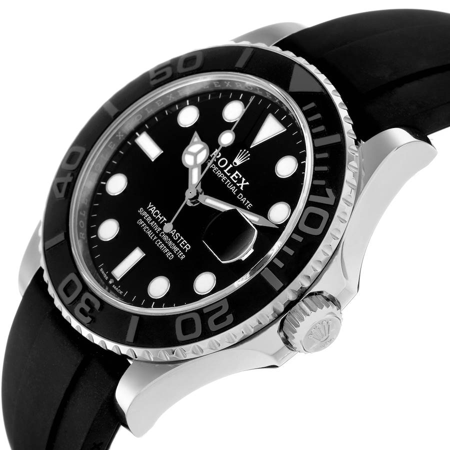 Role_x Yatch Master White Gold/Silver Oysterflex Black Mint Mens Watch Luxury Edition Premium Quality Luxurystuffs.in